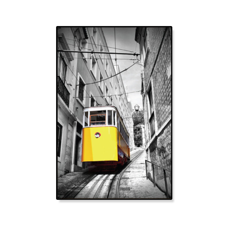 Nostalgic Photograph Urban Railway Canvas Boys Bedroom Transportation Wall Art Print