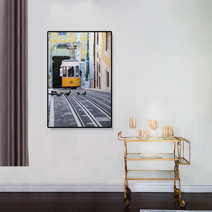 Nostalgic Photograph Urban Railway Canvas Boys Bedroom Transportation Wall Art Print