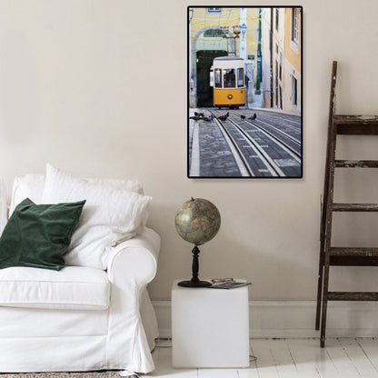 Nostalgic Photograph Urban Railway Canvas Boys Bedroom Transportation Wall Art Print