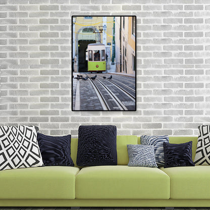 Nostalgic Photograph Urban Railway Canvas Boys Bedroom Transportation Wall Art Print