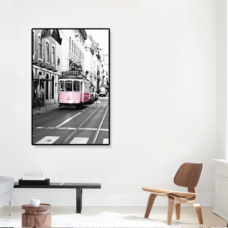 Nostalgic Photograph Urban Railway Canvas Boys Bedroom Transportation Wall Art Print