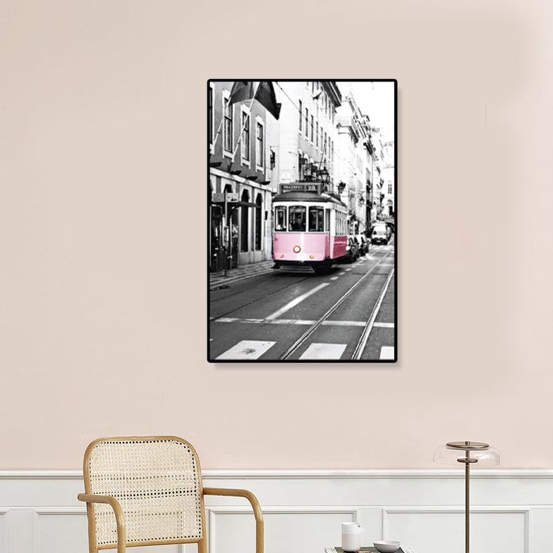 Nostalgic Photograph Urban Railway Canvas Boys Bedroom Transportation Wall Art Print