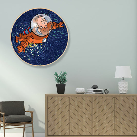 Outer Space Canvas Print Pop Art Style Universe Scene Wall Decor in Light Color, Multiple Sizes