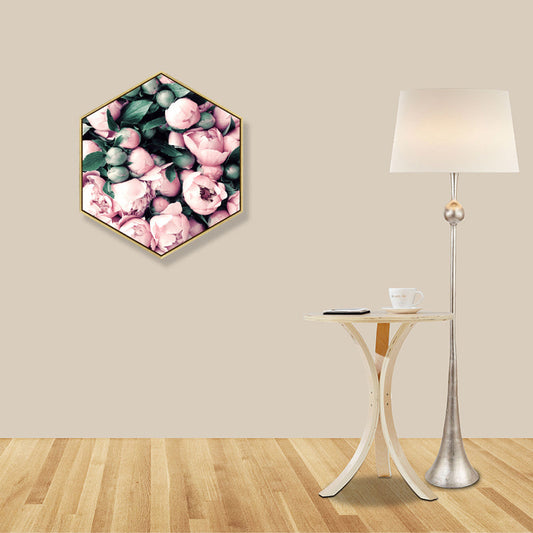 Photo Print Rose Blossom Canvas Light Color Scandinavian Wall Decor for Sitting Room