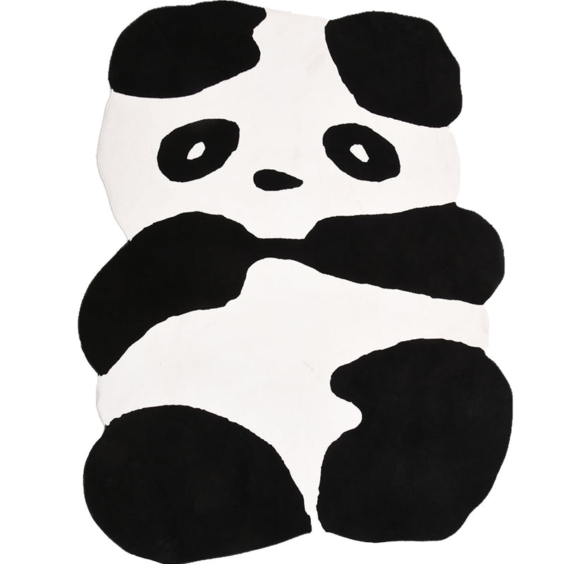 Black Panda Pattern Rug Polyester Kids Rug Washable Non-Slip Pet Friendly Carpet for Living Room - Clearhalo - 'Area Rug' - 'Rug' - 1868429