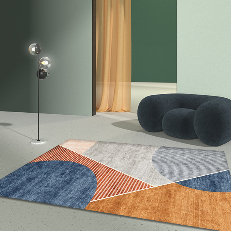 Multi-Colored Colorblock Indoor Rug Synthetics Modernist Area Rug Washable Anti-Slip Carpet for Study - Blue - Clearhalo - 'Area Rug' - 'Rug' - 1868461