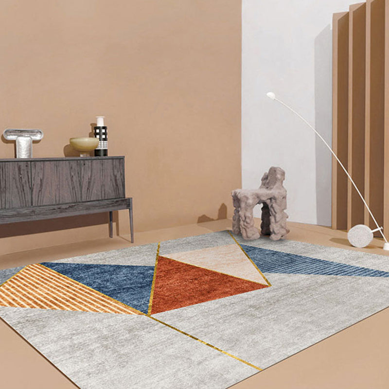 Multi-Colored Colorblock Indoor Rug Synthetics Modernist Area Rug Washable Anti-Slip Carpet for Study - Grey - Clearhalo - 'Area Rug' - 'Rug' - 1868462