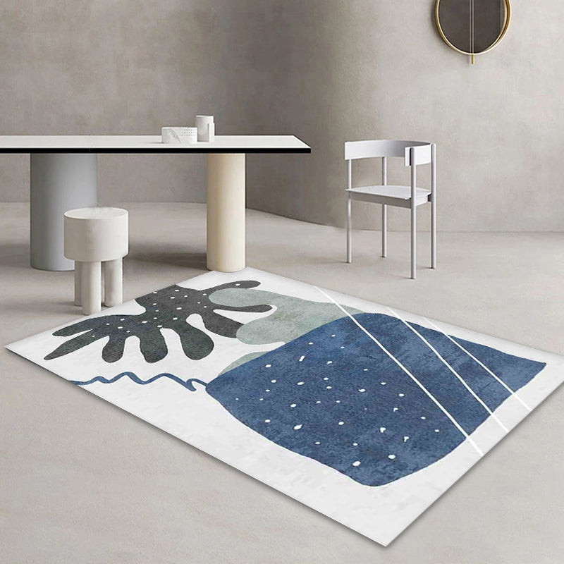 Multi-Colored Modern Rug Polyester Colorblock Rug Pet Friendly Washable Non-Slip Carpet for Decoration - Blue - Clearhalo - 'Area Rug' - 'Rug' - 1868590