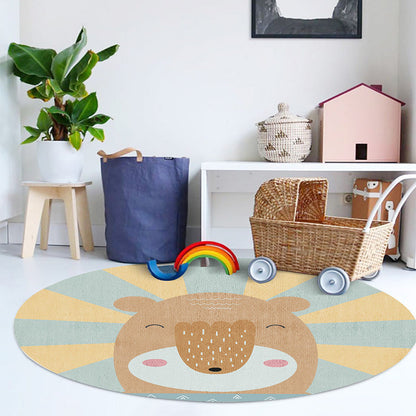 Multicolor Animal Pattern Area Rug Polyester Kids Rug Washable Anti-Slip Backing Rug for Child's Room - Brown - Clearhalo - 'Area Rug' - 'Rug' - 1868610