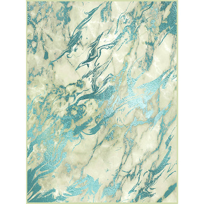 Green Abstract Area Rug Polyester Modern Rug Washable Anti-Slip Backing Indoor Rug for Decoration