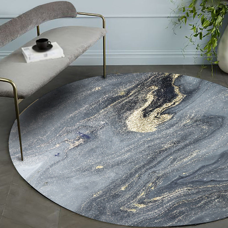 Grey Abstract Area Rug Polyester Modernism Rug Washable Anti-Slip Backing Rug for Decoration