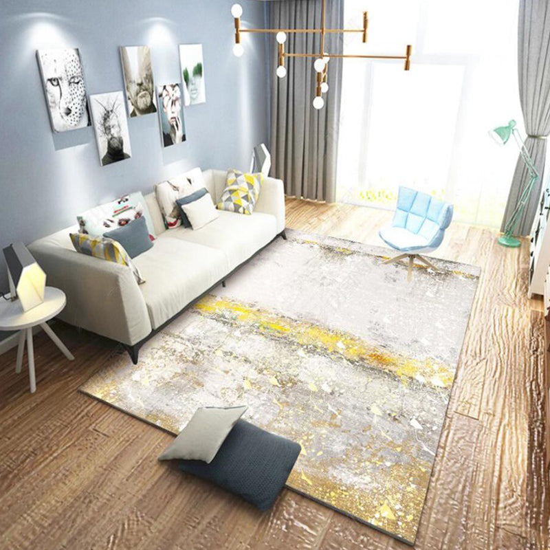 Stylish Gold Modern Rug Synthetics Abstract Carpet Anti-Slip Pet Friendly Washable Rug for Parlor Clearhalo 'Area Rug' 'Rug' 1869054