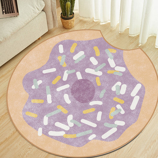 Multi Color Kids Rug Polypropylene Doughnut Pattern Rug Pet Friendly Washable Non-Slip Area Rug for Nursery - Yellow-Red - Clearhalo - 'Area Rug' - 'Rug' - 1869267