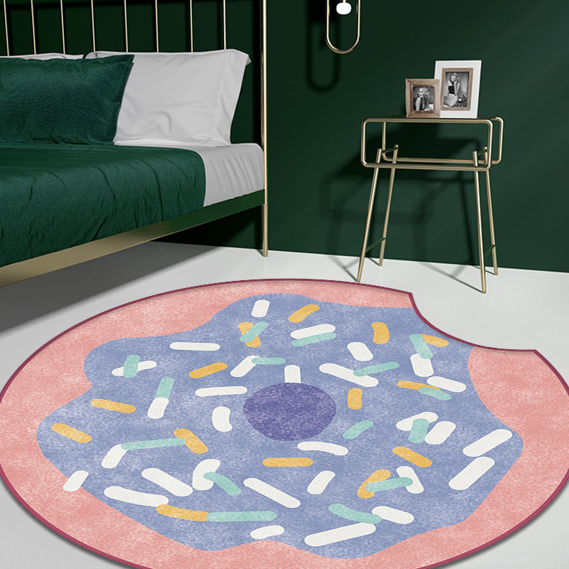 Multi Color Kids Rug Polypropylene Doughnut Pattern Rug Pet Friendly Washable Non-Slip Area Rug for Nursery - Pink - Clearhalo - 'Area Rug' - 'Rug' - 1869268