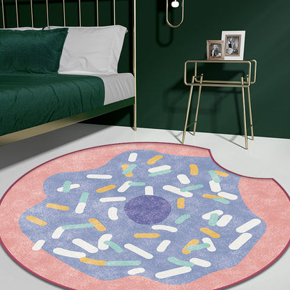 Multi Color Kids Rug Polypropylene Doughnut Pattern Rug Pet Friendly Washable Non-Slip Area Rug for Nursery - Pink - Clearhalo - 'Area Rug' - 'Rug' - 1869268