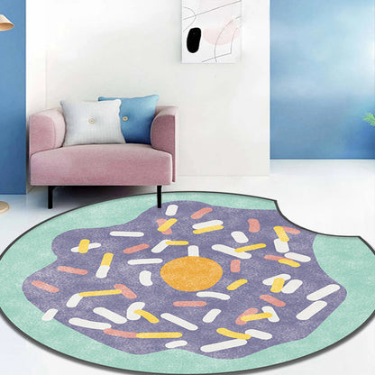 Multi Color Kids Rug Polypropylene Doughnut Pattern Rug Pet Friendly Washable Non-Slip Area Rug for Nursery - Green - Clearhalo - 'Area Rug' - 'Rug' - 1869269