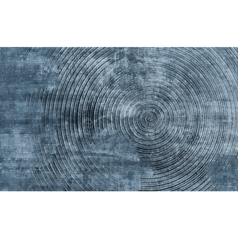 Blue Concentric Circles Pattern Area Rug Synthetics Industrial Rug Washable Anti-Slip Backing Rug for Decoration - Clearhalo - 'Area Rug' - 'Rug' - 1869420