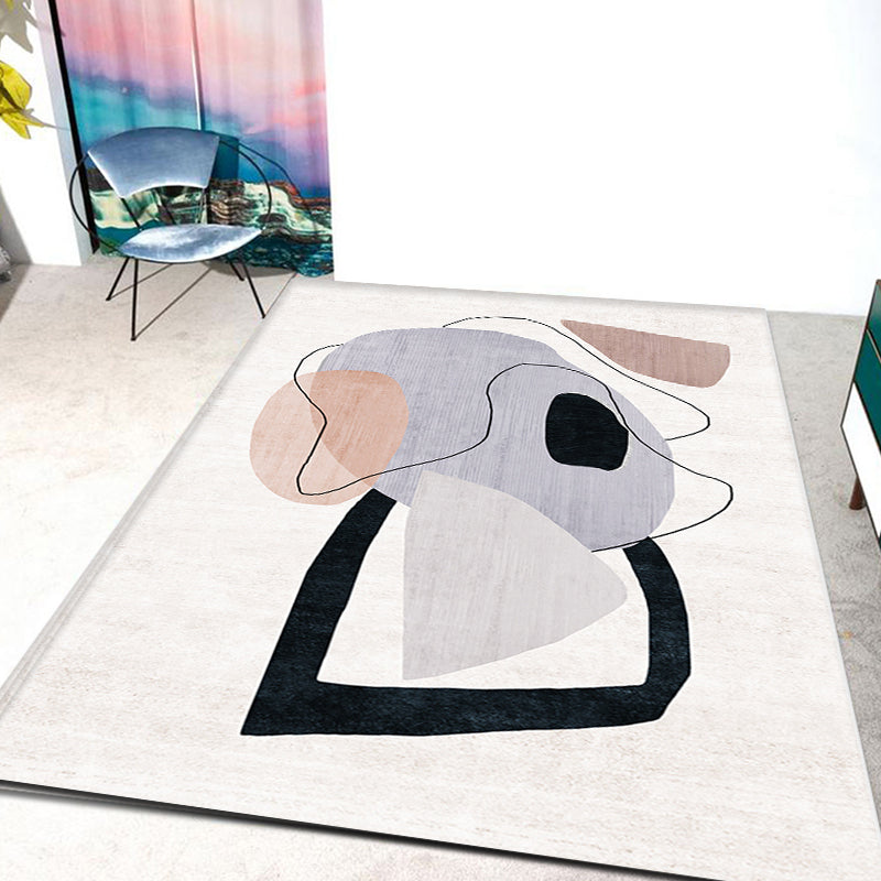 Novelty Home Rug Multi Color Abstract Carpet Polyester Washable Non-Slip Pet Friendly Rug - view 5
