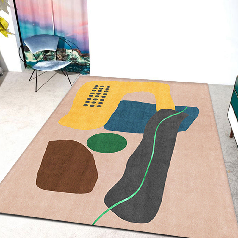 Novelty Home Rug Multi Color Abstract Carpet Polyester Washable Non-Slip Pet Friendly Rug - view 7
