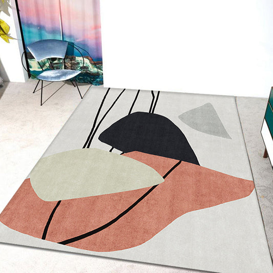 Novelty Home Rug Multi Color Abstract Carpet Polyester Washable Non-Slip Pet Friendly Rug