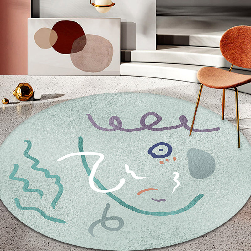 Light Green Study Area Rug Novelty Abstract Pattern Rug Polyester Machine Washable Non-Slip Backing Rug - Clearhalo - 'Area Rug' - 'Rug' - 1869717