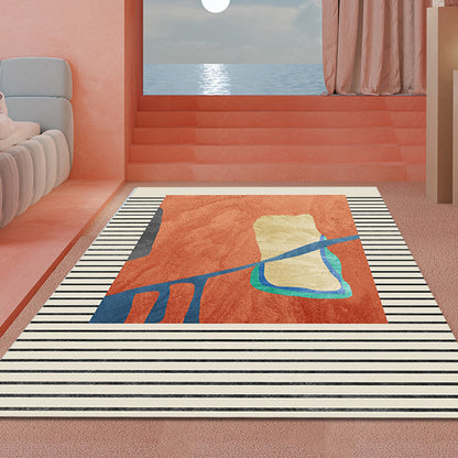 Modernist Abstract Rug Multicolor Polyester Rug Anti-Slip Pet Friendly Washable Area Rug for Living Room - Orange - Clearhalo - 'Area Rug' - 'Rug' - 1869730