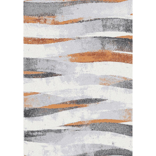 Grey Parlor Rug Industrial Brushstroke Pattern Rug Polyester Machine Washable Pet Friendly Area Carpet