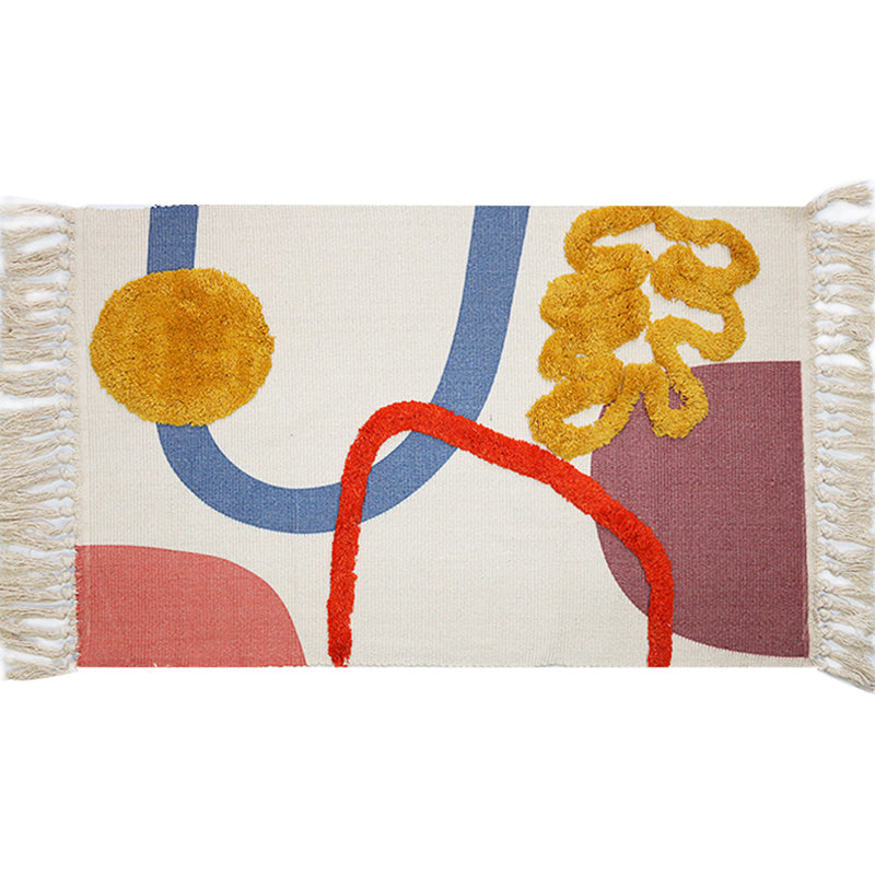Multicolor Abstract Rug Cotton Novelty Rug Washable Non-Slip Pet Friendly Carpet for Living Room - Clearhalo - 'Area Rug' - 'Rug' - 1869898