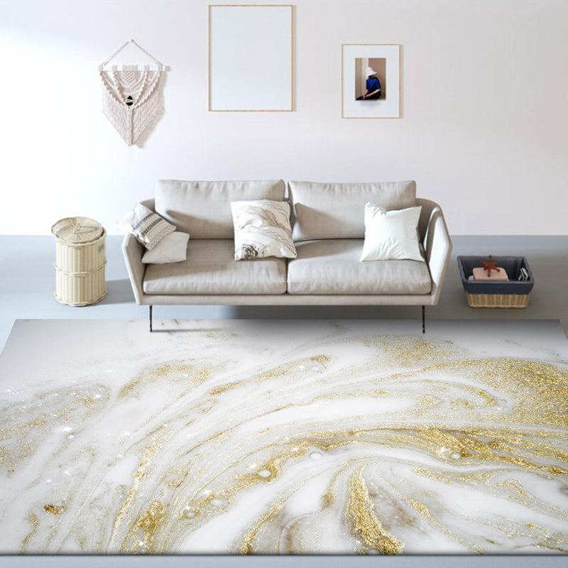 Unique Abstract Rug Gold Novelty Rug Polypropylene Pet Friendly Washable Non-Slip Area Rug for Home Gold Clearhalo 'Area Rug' 'Rug' 1869900