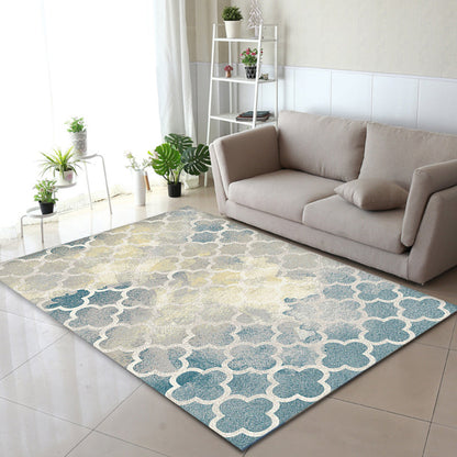 Multi Color Modern Rug Polypropylene Geometry Pattern Rug Pet Friendly Washable Non-Slip Area Rug for Drawing Room - Turquoise - Clearhalo - 'Area Rug' - 'Rug' - 1870368