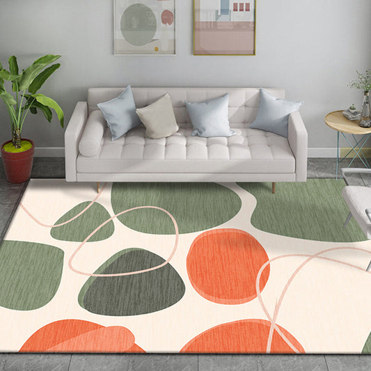 Multicolor Colorblock Rug Polyester Modernist Area Rug Washable Anti-Slip Backing Rug for Bedroom - Green - Clearhalo - 'Area Rug' - 'Rug' - 1870498