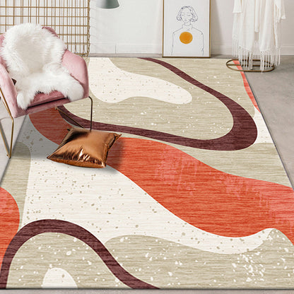 Multicolor Colorblock Rug Polyester Modernist Area Rug Washable Anti-Slip Backing Rug for Bedroom - Light Camel - Clearhalo - 'Area Rug' - 'Rug' - 1870499