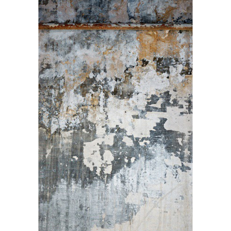 Dark Grey Industrial Rug Polyester Abstract Pattern Rug Pet Friendly Anti-Slip Washable Area Rug for Living Ro