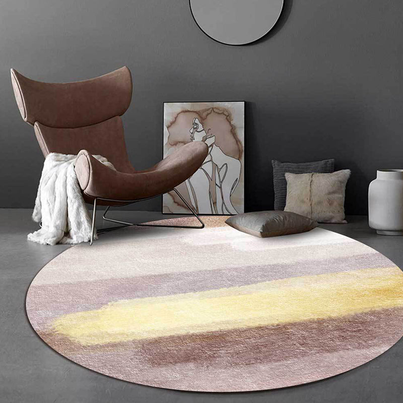 Brown Abstract Area Rug Polyester Modernism Rug Washable Anti-Slip Backing Rug for Decoration - Brown - Clearhalo - 'Area Rug' - 'Rug' - 1897252