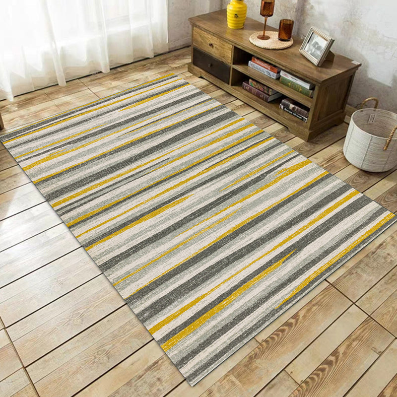 Simplicity Striped Pattern Rug Yellow and Pink Polyester Carpet Anti-Slip Pet Friendly Washable Rug for Decoration Yellow Clearhalo 'Area Rug' 'Rug' 1897329