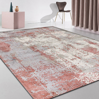 Industrial Living Room Rug Abstract Rug Polyester Washable Non-Slip Pet Friendly Area Rug