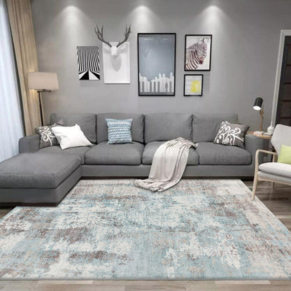 Industrial Living Room Rug Abstract Rug Polyester Washable Non-Slip Pet Friendly Area Rug