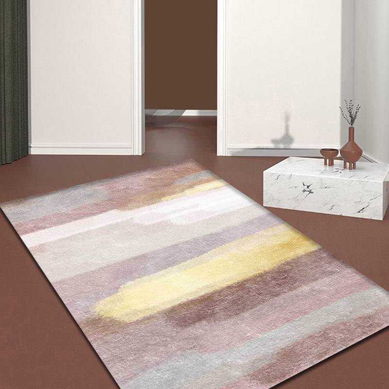 Minimalist Abstract Rug Pink Polyester Area Carpet Anti-Slip Pet Friendly Washable Rug for Decoration - Pink - Clearhalo - 'Area Rug' - 'Rug' - 1897386