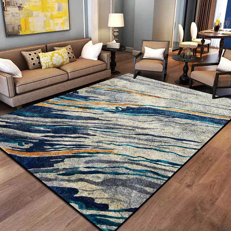 Unusual Multi-Color Industrial Rug Polyester Swirl Striped Pattern Carpet Washable Non-Slip Backing Pet Friendly Rug for Home Clearhalo 'Area Rug' 'Rug' 1897403