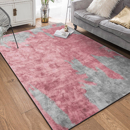 Simple Pink Industrial Rug Polyester Abstract Carpet Washable Non-Slip Backing Pet Friendly Rug for Parlor Clearhalo 'Area Rug' 'Rug' 1897451