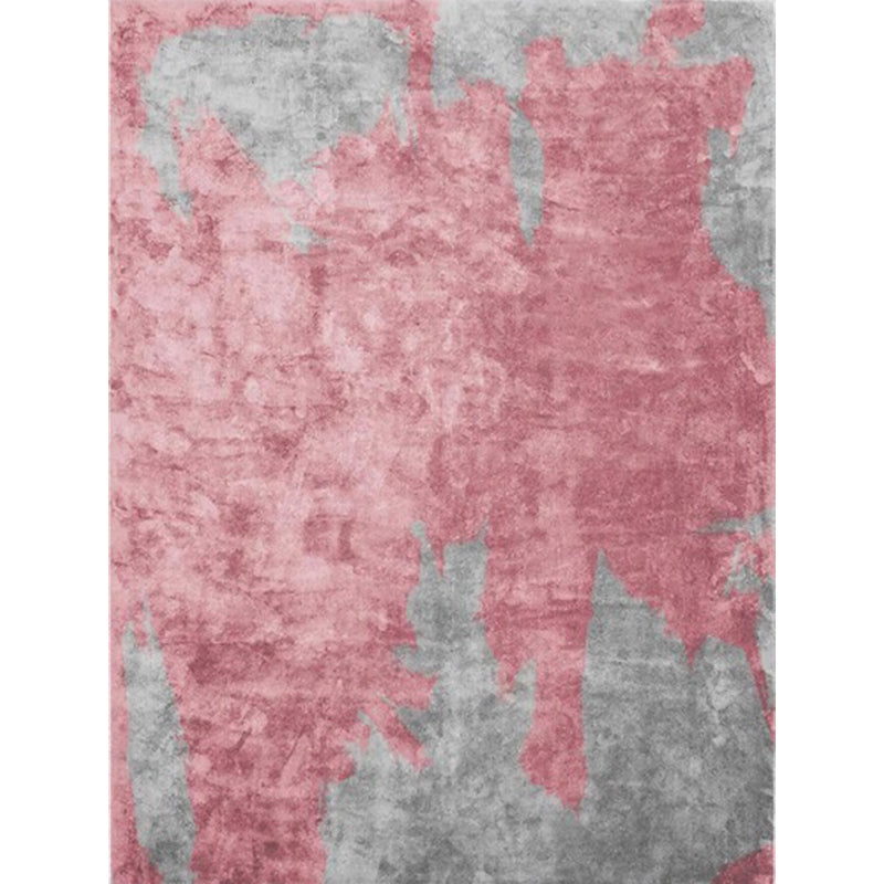 Simple Pink Industrial Rug Polyester Abstract Carpet Washable Non-Slip Backing Pet Friendly Rug for Parlor Clearhalo 'Area Rug' 'Rug' 1897452