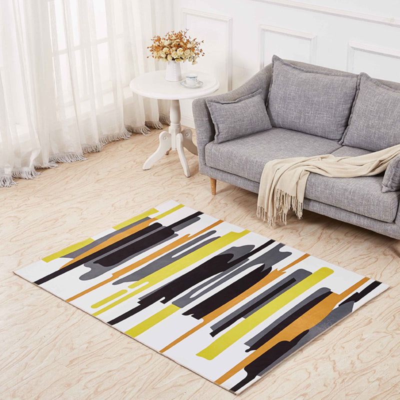 Multi-Colored Watercolor Pattern Rug Polyester Industrial Rug Washable Anti-Slip Backing Pet Friendly Indoor Rug for Decoration - Yellow - Clearhalo - 'Area Rug' - 'Rug' - 1897474