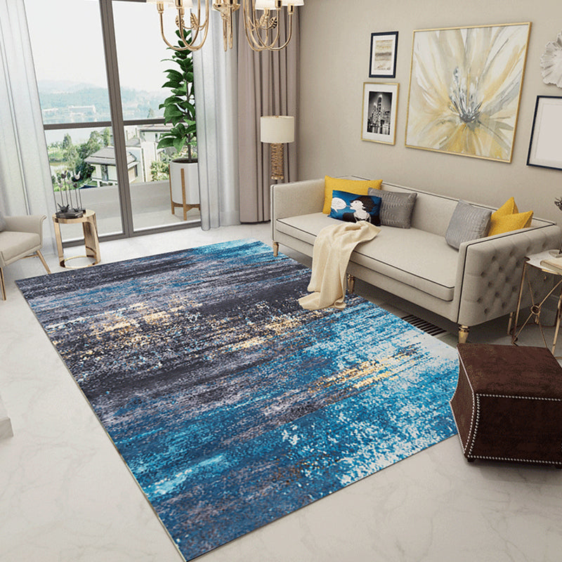 Industrial Sitting Room Rug Abstract Rug Polyester Machine Washable Non-Slip Backing Pet Friendly Area Rug