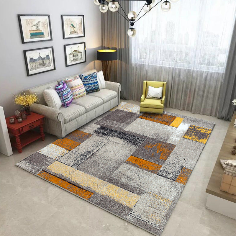 Industrial Sitting Room Rug Abstract Rug Polyester Machine Washable Non-Slip Backing Pet Friendly Area Rug - view 2