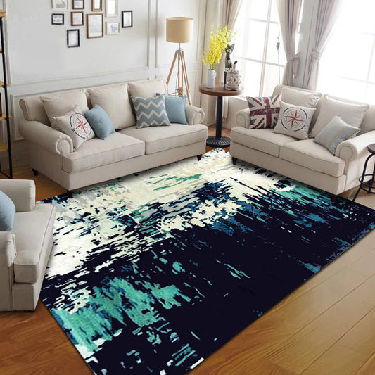 Industrial Sitting Room Rug Abstract Rug Polyester Machine Washable Non-Slip Backing Pet Friendly Area Rug