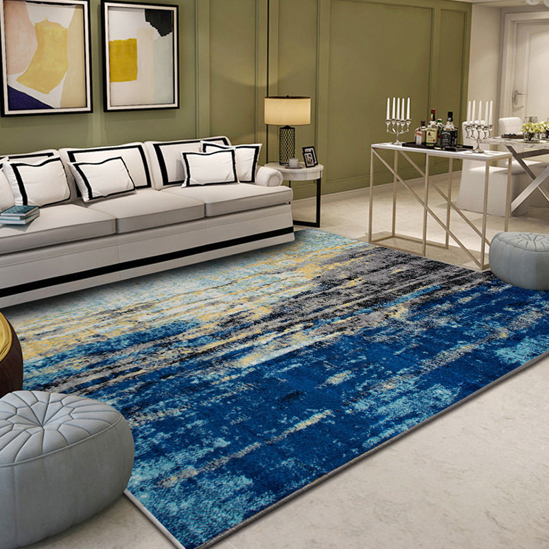 Industrial Sitting Room Rug Abstract Rug Polyester Machine Washable Non-Slip Backing Pet Friendly Area Rug - view 3