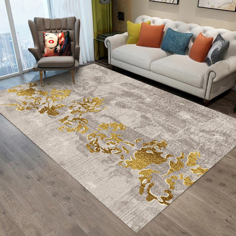 Funky Abstract Area Rug Multi Color Contemporary Rug Polyester Washable Non-Slip Pet Friendly Area Carpet for Living Room