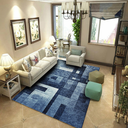 Multi-Color Sitting Room Rug Industrial Abstract Rug Polyester Machine Washable Non-Slip Backing Area Rug - Blue - Clearhalo - 'Area Rug' - 'Rug' - 1897548