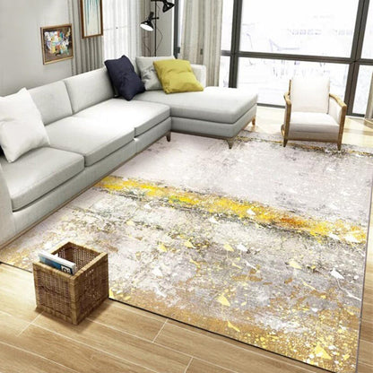 Multi-Colored Industrial Rug Polyester Watercolor Pattern Rug Pet Friendly Washable Non-Slip Carpet for Bedroom - Brown - Clearhalo - 'Area Rug' - 'Rug' - 1897593