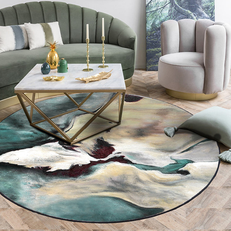 Multi Colored Parlor Rug Modern Watercolor Pattern Rug Polyester Machine Washable Non-Slip Backing Area Rug - Grey - Clearhalo - 'Area Rug' - 'Rug' - 1897603